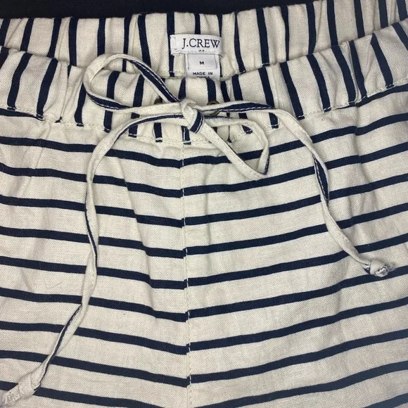 J.Crew linen blend striped drawstring shorts M - Picture 2 of 12